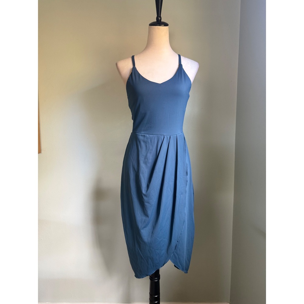 Halara Blue Racerback everyday Midi Dress medium stretch resort casual vacation
